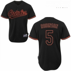 Mens Majestic Baltimore Orioles 5 Brooks Robinson Replica Black Fashion MLB Jersey