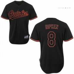 Mens Majestic Baltimore Orioles 8 Cal Ripken Authentic Black Fashion MLB Jersey