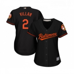 Womens Baltimore Orioles 2 Jonathan Villar Replica Black Alternate Cool Base Baseball Jersey 