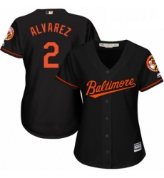 Womens Majestic Baltimore Orioles 2 Pedro Alvarez Authentic Black Alternate Cool Base MLB Jersey 