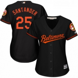 Womens Majestic Baltimore Orioles 25 Anthony Santander Authentic Black Alternate Cool Base MLB Jersey 