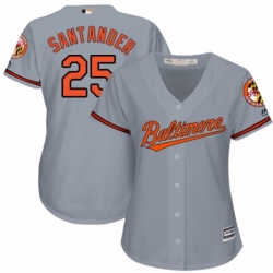 Womens Majestic Baltimore Orioles 25 Anthony Santander Replica Grey Road Cool Base MLB Jersey 