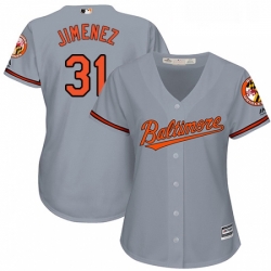 Womens Majestic Baltimore Orioles 31 Ubaldo Jimenez Authentic Grey Road Cool Base MLB Jersey