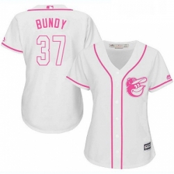 Womens Majestic Baltimore Orioles 37 Dylan Bundy Authentic White Fashion Cool Base MLB Jersey