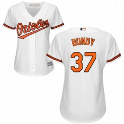 Womens Majestic Baltimore Orioles 37 Dylan Bundy Replica White Home Cool Base MLB Jersey