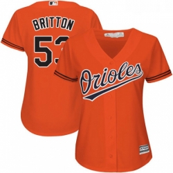 Womens Majestic Baltimore Orioles 53 Zach Britton Replica Orange Alternate Cool Base MLB Jersey