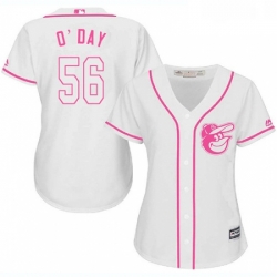 Womens Majestic Baltimore Orioles 56 Darren ODay Replica White Fashion Cool Base MLB Jersey