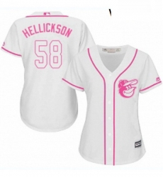 Womens Majestic Baltimore Orioles 58 Jeremy Hellickson Authentic White Fashion Cool Base MLB Jersey 