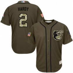 Youth Majestic Baltimore Orioles 2 JJ Hardy Authentic Green Salute to Service MLB Jersey