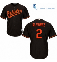 Youth Majestic Baltimore Orioles 2 Pedro Alvarez Replica Black Alternate Cool Base MLB Jersey 