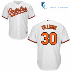 Youth Majestic Baltimore Orioles 30 Chris Tillman Authentic White Home Cool Base MLB Jersey