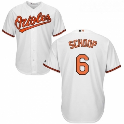 Youth Majestic Baltimore Orioles 6 Jonathan Schoop Authentic White Home Cool Base MLB Jersey