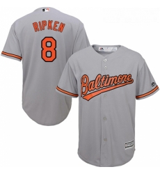 Youth Majestic Baltimore Orioles 8 Cal Ripken Replica Grey Road Cool Base MLB Jersey