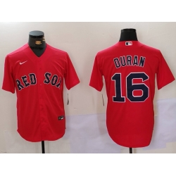 Men Boston Red Sox 16 Jarren Duran Red Stitched Baseball Jersey