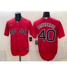 Men Boston Red Sox 40 Willson Contreras Red Cool Base Stitched Baseball Jersey Men Boston Red Sox 40 Willson Contreras Red Cool Base Stitched Baseball Jersey