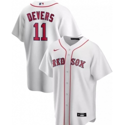 Men Majestic Boston Red Sox 11 Rafael Devers White Home Flex Base  Jersey