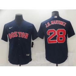 Men Men Boston Red Sox 28 J D Martinez Blue Game 2021 Nike MLB Jersey