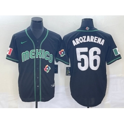 Men Mexico Baseball 56 Randy Arozarena 2023 Black World Baseball Classic Stitched Jersey