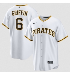Men Pittsburgh Pirates 6 Konnor Griffin White Cool Base Stitched Baseball Jersey Men Pittsburgh Pirates 6 Konnor Griffin White Cool Base Stitched Baseball Jersey