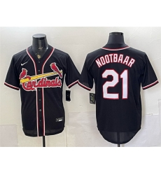 Men St  Louis Cardinals  21 Lars Nootbaar 2026 Fashion Replica Black Out Stitched Baseball Jersey