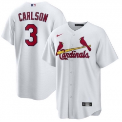 Men St  Louis Cardinals 3 Dylan Carlson White Cool Base Stitched Jersey