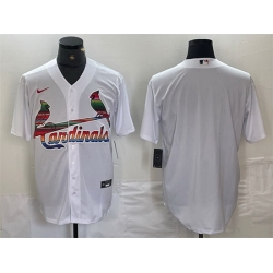 Men St  Louis Cardinals Blank White Cool Base Stitched Jersey