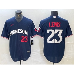 Men Twins 25 Byron Buxton Navy Nike Cool Base Men Jersey