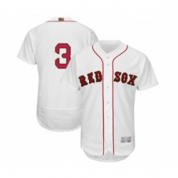 Mens Boston Red Sox 3 Babe Ruth White 2019 Gold Program Flex Base Authentic Collection Baseball Jersey