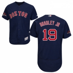 Mens Majestic Boston Red Sox 19 Jackie Bradley Jr Navy Blue Alternate Flex Base Authentic Collection 2018 World Series Jersey