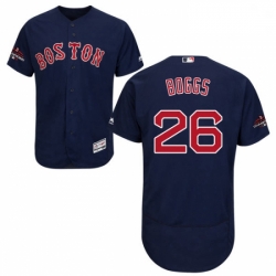 Mens Majestic Boston Red Sox 26 Wade Boggs Red Alternate Flex Base Authentic Collection 2018 World Series Jersey