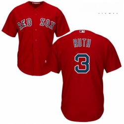 Mens Majestic Boston Red Sox 3 Babe Ruth Replica Red Alternate Home Cool Base MLB Jersey