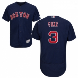 Mens Majestic Boston Red Sox 3 Jimmie Foxx Navy Blue Alternate Flex Base Authentic Collection MLB Jersey