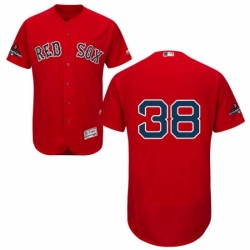 Mens Majestic Boston Red Sox 38 Rusney Castillo Red Alternate Flex Base Authentic Collection 2018 World Series Jersey