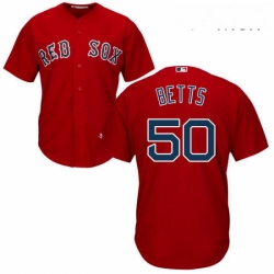 Mens Majestic Boston Red Sox 50 Mookie Betts Replica Red Alternate Home Cool Base MLB Jersey