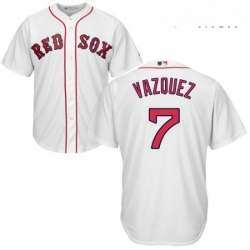 Mens Majestic Boston Red Sox 7 Christian Vazquez Replica White Home Cool Base MLB Jersey