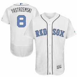 Mens Majestic Boston Red Sox 8 Carl Yastrzemski Authentic White 2016 Fathers Day Fashion Flex Base MLB Jersey