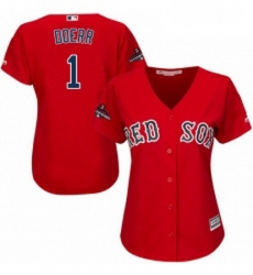 Womens Majestic Boston Red Sox 1 Bobby Doerr Authentic Red Alternate Home 2018 World Series Champions MLB Jersey