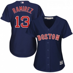 Womens Majestic Boston Red Sox 13 Hanley Ramirez Authentic Navy Blue Alternate Road MLB Jersey