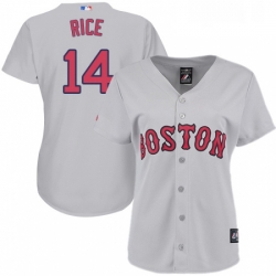 Womens Majestic Boston Red Sox 14 Jim Rice Authentic Grey Road MLB Jersey