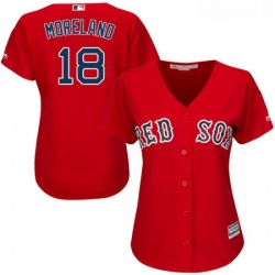 Womens Majestic Boston Red Sox 18 Mitch Moreland Replica Red Alternate Home MLB Jersey