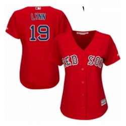 Womens Majestic Boston Red Sox 19 Fred Lynn Replica Red Alternate Home MLB Jersey