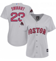 Womens Majestic Boston Red Sox 23 Blake Swihart Authentic Grey Road 2018 World Series Champions MLB Jersey