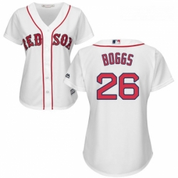 Womens Majestic Boston Red Sox 26 Wade Boggs Replica White Home MLB Jersey