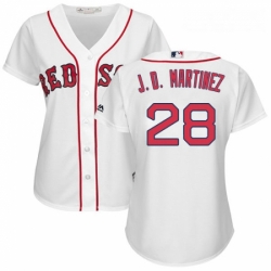 Womens Majestic Boston Red Sox 28 J D Martinez Authentic White Home MLB Jersey 