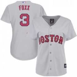 Womens Majestic Boston Red Sox 3 Jimmie Foxx Replica Grey Road MLB Jersey