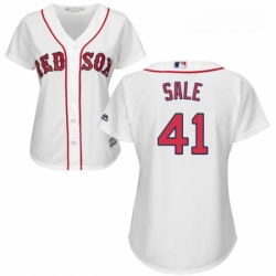 Womens Majestic Boston Red Sox 41 Chris Sale Authentic White Home MLB Jersey