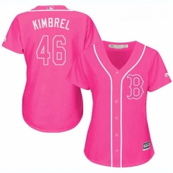 Womens Majestic Boston Red Sox 46 Craig Kimbrel Replica Pink Fashion MLB Jersey