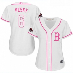 Womens Majestic Boston Red Sox 6 Johnny Pesky Authentic White Fashion 2018 World Series Champions MLB Jersey