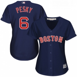 Womens Majestic Boston Red Sox 6 Johnny Pesky Replica Navy Blue Alternate Road MLB Jersey