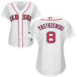 Womens Majestic Boston Red Sox 8 Carl Yastrzemski Authentic White Home MLB Jersey